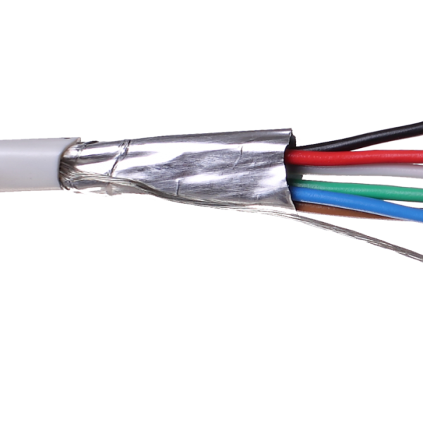 Custom Cable Connection 22 AWG 12-Conductor Stranded Shielded Plenum Cable – 25ft Roll, White Jacket, CL3P For Security/Alarm/Sound